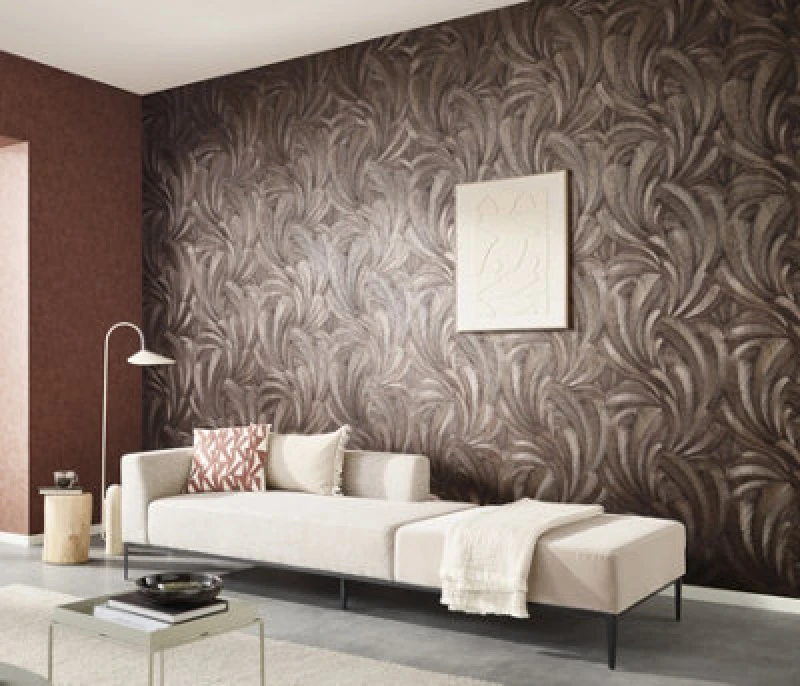 Image of Erismann Wallpaper Plume Bronze