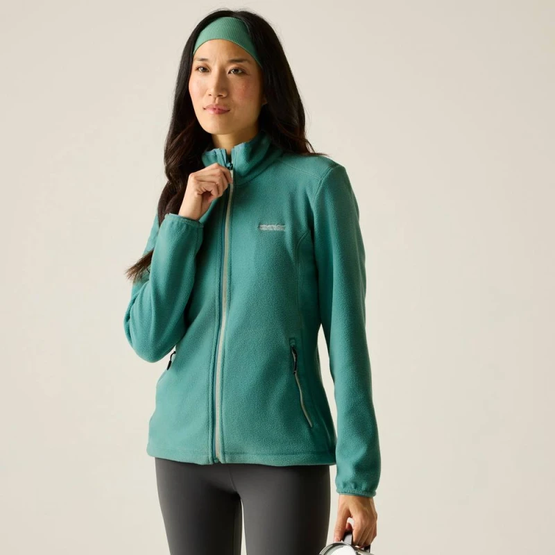 Image of Regatta Womens 'Floreo IV' Full Zip Fleece in Teal Size: 14 Teal Female 14