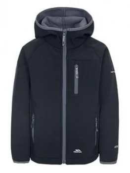 Image of Boys, Trespass Unisex Kian Jacket - Black, Size 7-8 Years