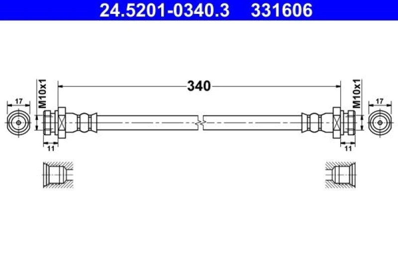 Image of Brake hose ATE 24.5201-0340.3