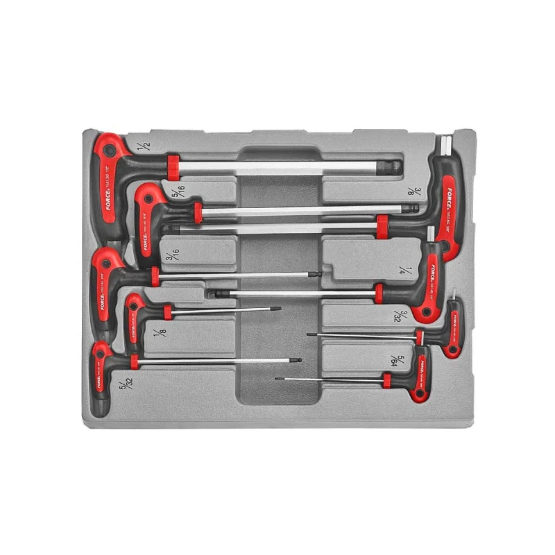 Image of FORCE 50910BS Angled Screwdriver Set Number of tools: 9, Spanner Size: 5/16, 3/8, 1/2 Angled Screwdriver Set (6627)