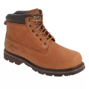 Image of Grafters Mens 6 Eye Padded Leather Work Boots (10 UK) (Light Brown)