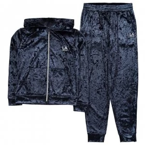 Image of LA Gear Velvour Tracksuit Junior Girls - Navy