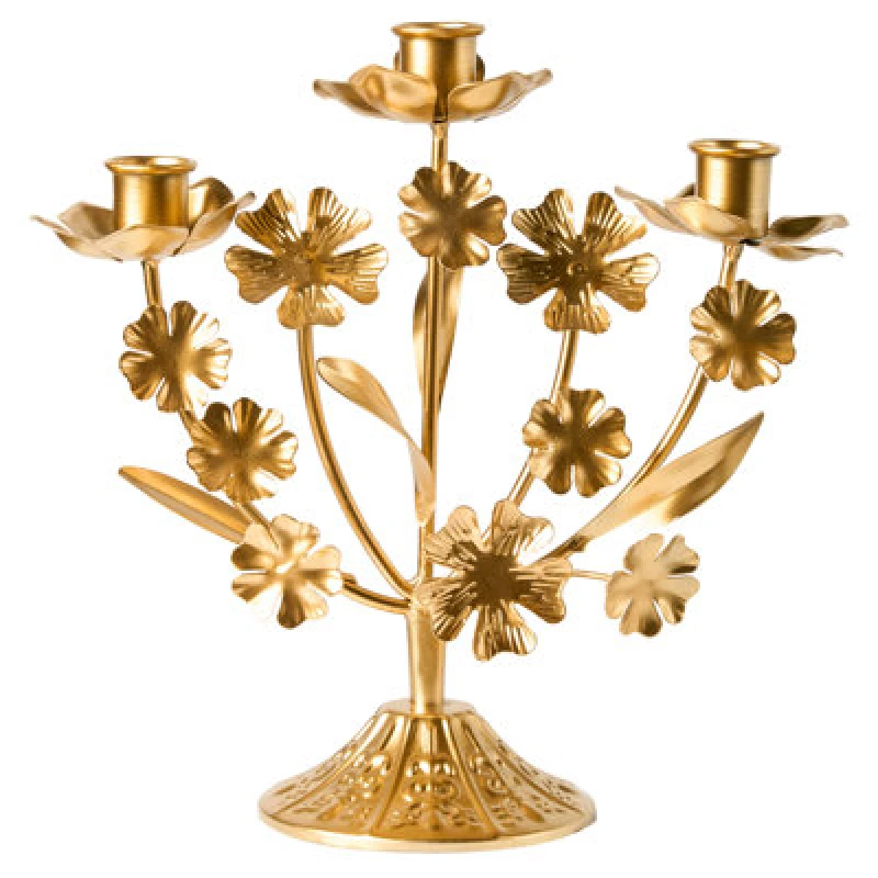 Image of Beliani Candle Holder Ramada Metal 25cm Gold
