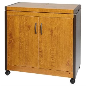 Image of Hostess HL6232GO Connoisseur Heated Trolley Console - Gold Oak Effect