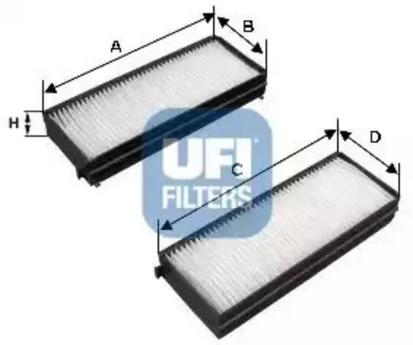 image of UFI 53.142.00 Interior Air Cabin/ Pollen Filter Set Of 2