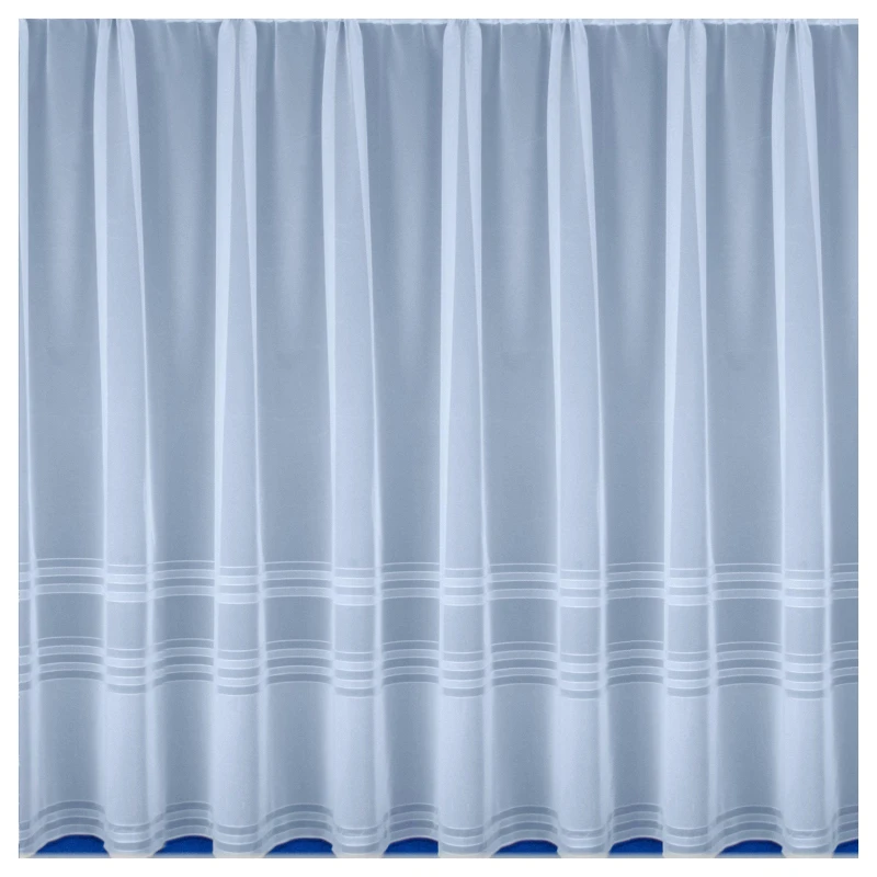 Image of Tyrone Textiles Hudson Stripe Lace Net Curtain Panel Curtain Voiles / Nets / Lining 500x101cm White 76359901005