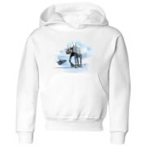 Image of Star Wars AT-AT Reindeer Kids Christmas Hoodie - White - 11-12 Years