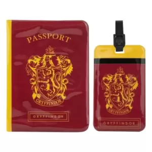 image of Harry Potter Passport Case & Luggage Tag Set Gryffindor