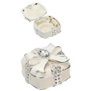 image of Sophia Silverplated & Epoxy Trinket Box - Crystal Bow