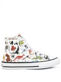 image of Converse Chuck Taylor All Star Hi Junior Science Class Animal Print Trainer