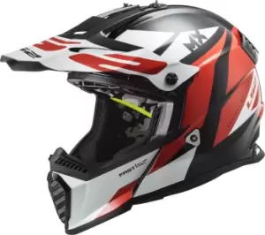 Image of LS2 MX437 Fast Evo Strike Motocross Helmet, black-white-red, Size 2XL, black-white-red, Size 2XL