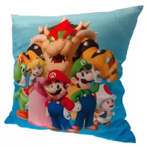 image of Super Mario Group Shot Filled Cushion (One Size) (Multicoloured)