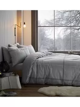 Image of Catherine Lansfield Berwick Tweed Brushed Cotton Duvet Cover Set - Grey
