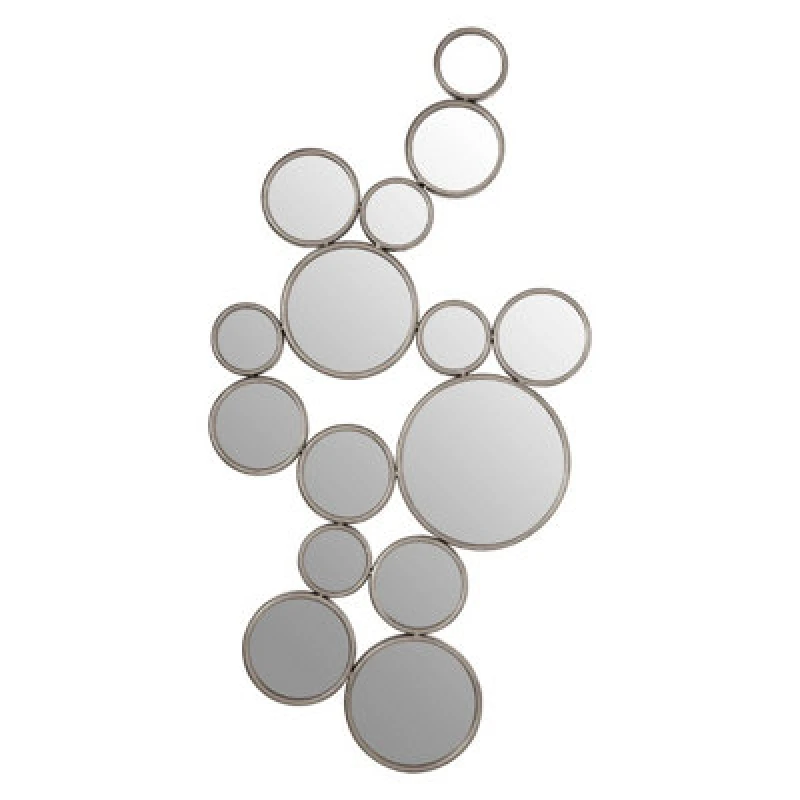 Image of Premier Housewares Zariah Large Silver Multi Circle Wall Mirror Silver