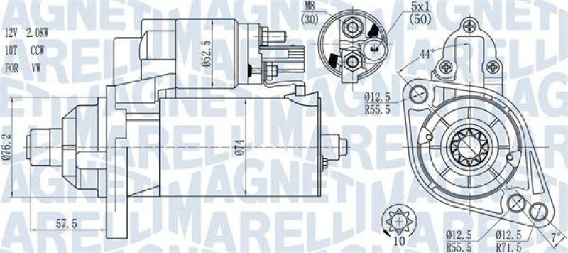 Image of MAGNETI MARELLI Starter motor MAGNETI MARELLI 063721397010