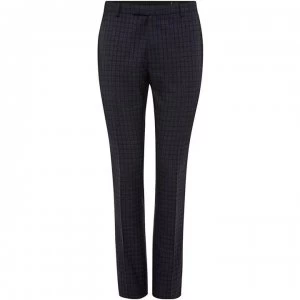 image of Label Lab Lennox Skinny Fit Lurex Check Suit Trousers - Navy