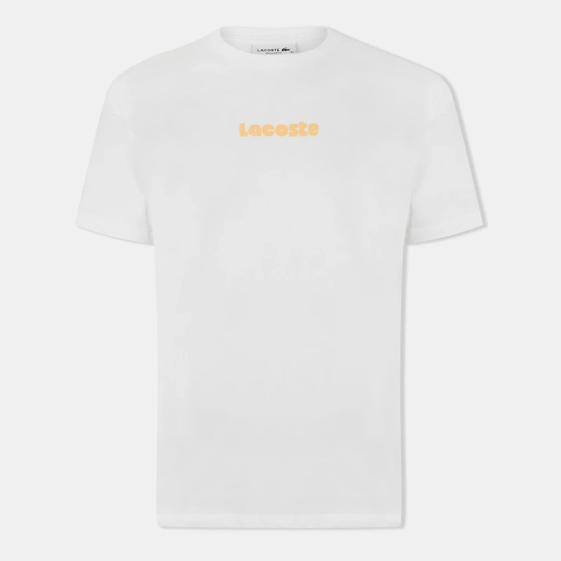 Image of Lacoste Mens Vintage Print Oversized T-Shirt Flour male 2XS