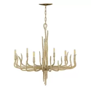 Image of 6 Bulb Chandelier Hanging Pendant LIght Champagne Gold LED E14 60W Bulb
