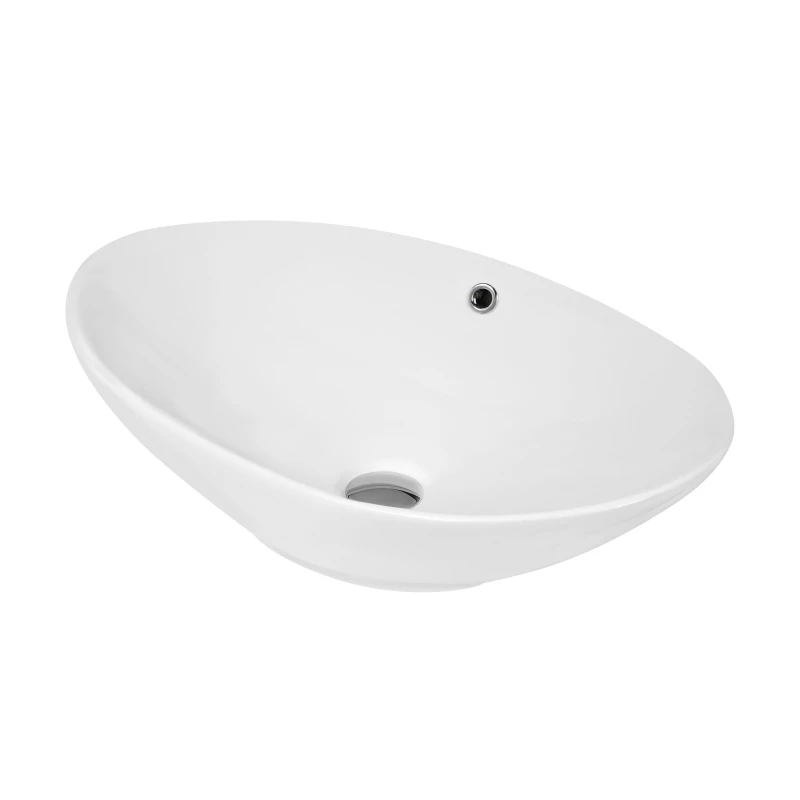 Image of Balterley Oval Ceramic Countertop Vessel with Overflow 588mm White