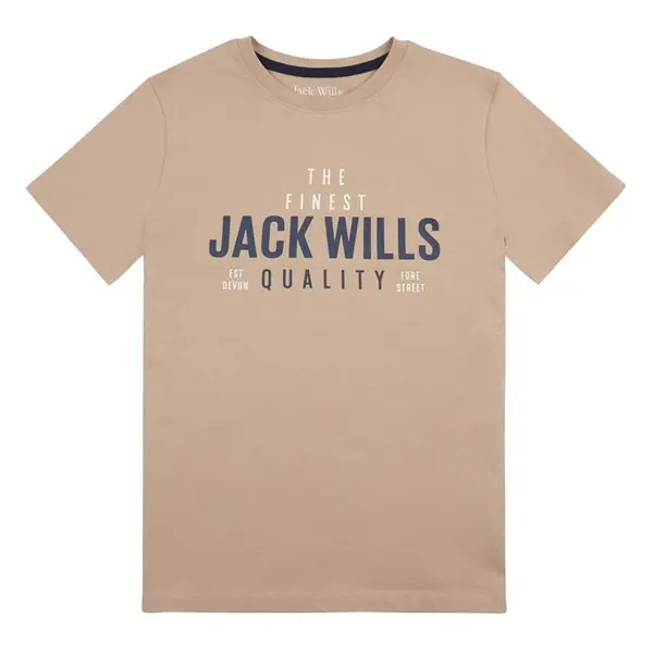 image of Jack Wills Finest Quality T-Shirt Junior Regular Fit T-Shirts 8-9 Years Silver 59179111185