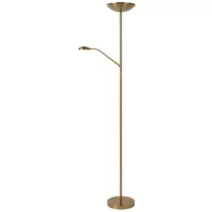 image of Lucide ZENITH - Floor Reading Lamp - LED Dim. - 3000K - Matt Gold, Brass