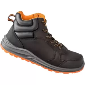 Image of Unisex Adult Stirling Nubuck Safety Boots (7 uk) (Black/Grey/Orange) - Work-guard By Result