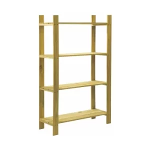 image of Solid pine 4 shelf slatted storage unit