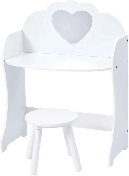 image of Liberty House Toys Liberty House Kids Dressing Table And Stool - White