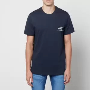 Image of BOSS Bodywear 24 Logo Detail Cotton-Jersey T-Shirt - M