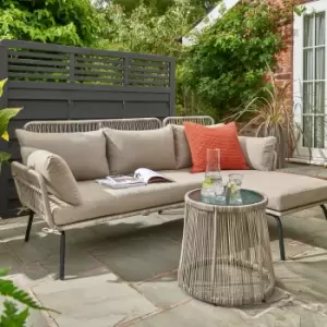 Image of Elland 3 Seater Corner Sofa Set Beige