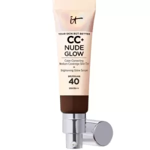 Image of IT Cosmetics CC+ and Nude Glow Lightweight Foundation and Glow Serum with SPF40 32ml (Various Shades) - Deep Mocha