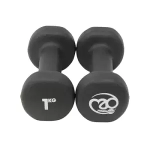 image of Fitness Mad 1kg Black Dumbbells