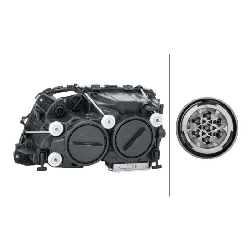 Image of HELLA 1EL 009 513-221 Headlights H1, Right, with bulbs, Bi-Xenon Headlight (259)
