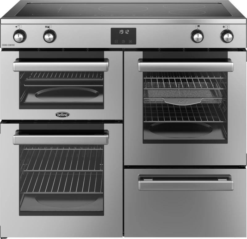 Image of Belling Cookcentre 100Ei 100cm wide Electric Range Cooker with Induction Hob - Stainless Steel - A/A Rated