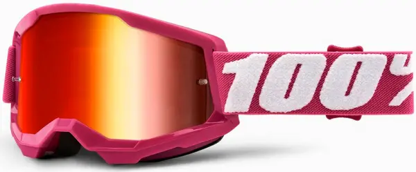 Image of 100% Strata 2 Chrome Motocross Goggles, white-pink