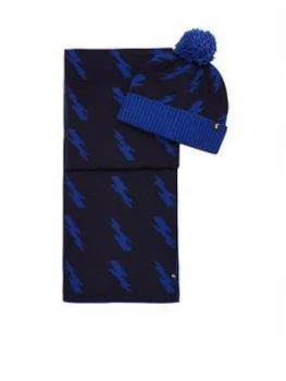 Image of Joules Boys Maxwell Hat And Scarf Set - Navy