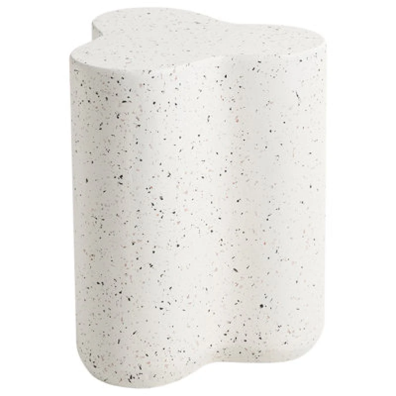 Image of Beliani Side Table Tellaro 32cm 37cm Terrazzo Effect White Terrazzo
