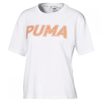 image of Puma MS Logo T Shirt Ladies - White