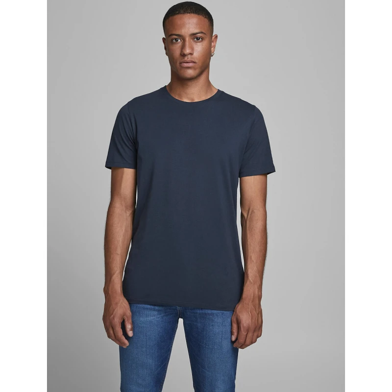 Image of jack & jones Organic Cotton T-Shirt with Crew Neck Navy Blue Organic Cotton L