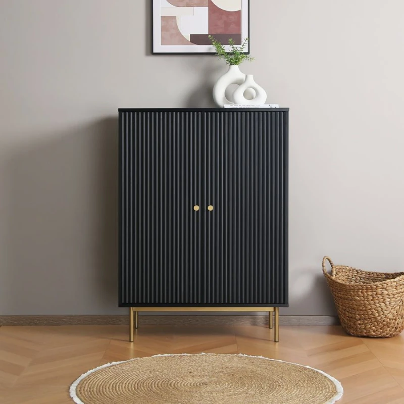 Image of Home Garden Direct Devon - Highboard Storage Cabinet - Black Unisex