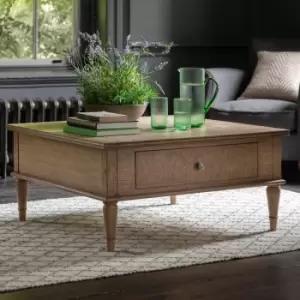 Image of Gallery Direct Mustique Square 2 Drawer Coffee Table Natural