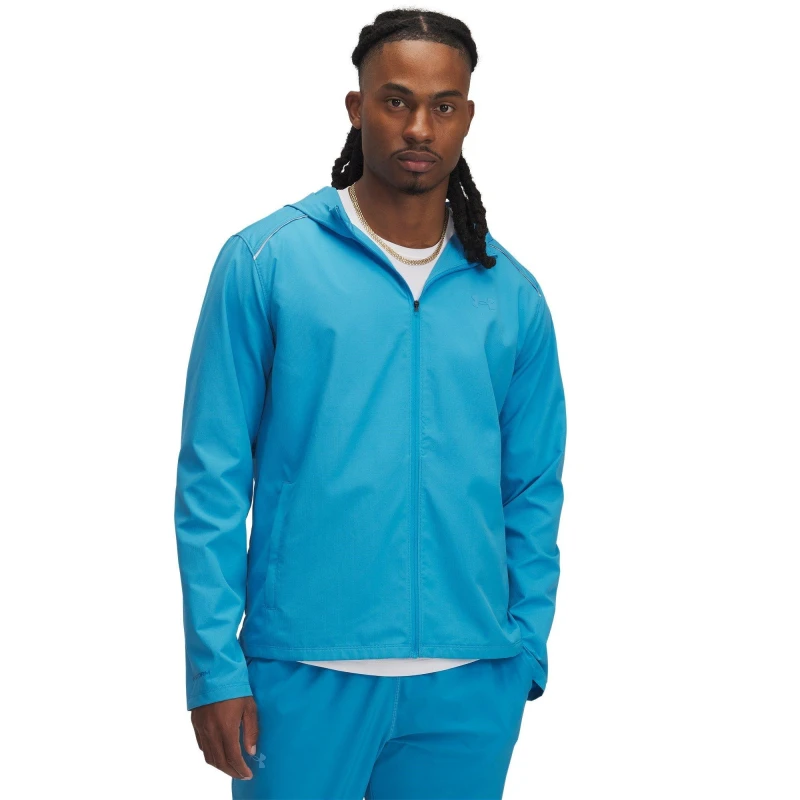 Image of Under Armour Mens Storm Run Water and Wind Resistant Performance Running Jacket Blue male XS