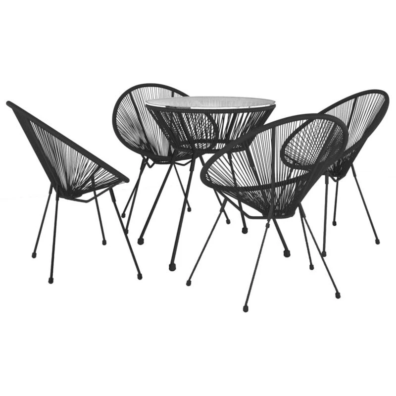 Image of VIDAXL 5 Piece Garden Dining Set Black Vidaxl 8720286724323