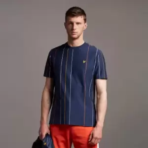 Image of Vertical Stripe T-Shirt - Navy - S