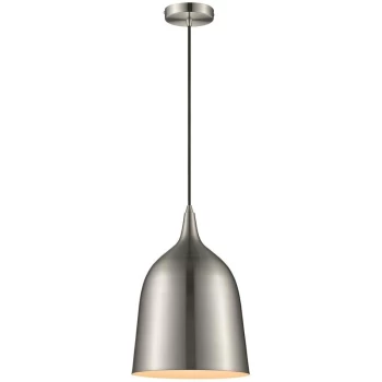 Image of Spring Lighting - 1 Light Dome Ceiling Pendant Satin Nickel, E27