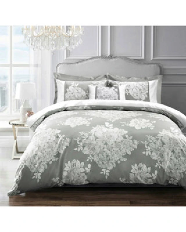 Image of Sweet Dreams Silver Ascot Duvet Cover And Pillowcase Set Single
