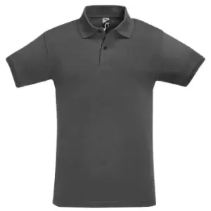 Image of SOLS Mens Perfect Pique Short Sleeve Polo Shirt (L) (Dark Grey)