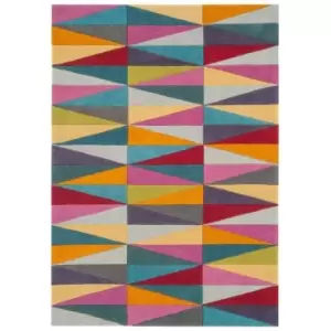 Image of Asiatic Funk Triangles 08 Rug - 120x170cm, Wool, Geometric - Pink/Red/Yellow