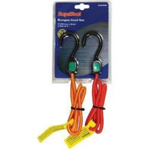 image of SupaTool Bungee Cord Set with Plastic Hooks 900mm x 8mm